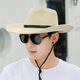 Baijichuan Hat Men's Summer Sun Hat Sun Protection Sun Hat Outdoor Fishing Hat Men's Korean Straw Hat Travel Beach Hat Khaki Belt Style One Size (58-60cm)