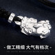 Love pure silver pendant for men solid Pixiu 990 pure silver necklace Chinese style birthday gift for husband Wealth Pixiu pendant + wax rope