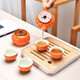 Xin Qi Ji business souvenir Kung Fu tea set persimmon wishful housewarming holiday gift ceramic annual party gift one pot one can four persimmon cup gift box
