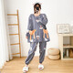 Shihua Lane 200 Jin [Jin entspricht 0,5 kg] Fettes Mädchen großer Größe Pyjamas Frauen Langarm Cartoon Set Lose Home-Kleidung, die Sie außerhalb des Herbstes tragen können Fett MM 6169 Grau 4xl 130-180 Jin [Jin gleich 0,5 kg]