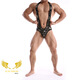 Männer sexy Dessous Unterwäsche Unterwäsche Tanga Gold Einteilige offene Uniform Europäische und amerikanische Nachtclub Bondage und Riemen-Tanz-Performance Schwule Schwule Perspektive necken Spaß pyjamas sm schwarz gold dot xl
