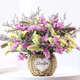 AIMAN Yunnan Flowers Dried Flower Bouquet Forget-Me-Not Lover Grass Combination Starry Gypsophila Living Room Real Flower Arrangement Home Furnishings Purple + Grass About 30 Pieces Not Excluding Flower Basket