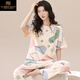 Modal 2025 Nuevo pijama para mujeres en pantalones de manga corta de verano Conjunto de dos piezas Pure Spring y Summer Internet Celebrity Home Clothing Set YS-679 M