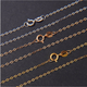 Fat Donglai's same style 18k gold necklace for women, rose gold AU750 clavicle chain, adjustable plain chain, K yellow necklace 0.8g x 50cm