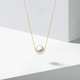 Mu Qin 18k gold freshwater pearl Passepartout pearl necklace for girlfriend, simple and versatile for daily commuting 18k gold-gold/9-9.5mm