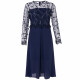 EITIE summer new evening dress hollow embroidered waist slimming dress dress A-line skirt 5977614 shopping mall same style dark blue 31170/42/XL