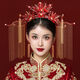 Lingchuan Xiuhe clothing headdress, elegant bridal phoenix crown, red step, long tassel, classical suit, wedding accessories, Xiuhe X-D33 phoenix crown ear clip with ear hook