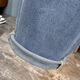 Summer delgado 2025 Wintura elástica Jeans sin restricciones Harem elástica del elástica Harem gratis Pantalones informales gratuitos Azul claro 6623 delgado 36 (recomendado 165-185Jin [Jin equivale a 0.5 kg])