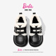Barbie children's shoes, girls' leather shoes, two cotton shoes, winter plus suede leather shoes, children's furry shoes, DA6102, black size 33