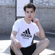 阿迪达斯 （adidas）短袖男2023夏季户外休闲运动服跑步健身速干T恤 白/黑 3XL 