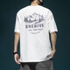 Baumwoll kurzärmeligte T-Shirt für Männer, die große halbe Ärmeln T-Shirt American High Street gedrucktes Kurzärärt-T-Shirt für Männer T1506 Dunkelgrün M.