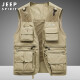 Jeep (JEEP) mesh vest for men in summer outdoor fishing photography multi-pocket quick-drying loose casual sleeveless jacket with custom printing ZGQ9322 Khaki XL