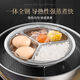 Stainless steel three-compartment steaming tray, stainless steel three-compartment steaming bowl, steaming vegetable tray, steamer, rice cooker, steamer, steamer, 22cm three-compartment steaming tray, dinner plate with handle