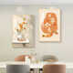 Chengzai New Chinese Restaurant Decorative Painting Persimmon Painting Dining Room Hall Hanging Painting Two-Link Japanese Kitchen Dining Table Background Wall Mural JD15937 40*60/40*60 Crystal Picture Ps Gold Frame