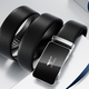 Sieben Wolf Echtes Leder -Leder -Ledergürtel Automatische Schnalle Belt Business Birthday Vaters Day Geschenk praktisch für Freund und Ehemann