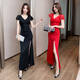 Temperamento de Kun Linyi Sauna Vestido sexy con ropa de baño larga y trabajo de masaje Vestido de noche delgado y delgada Técnico de masaje Técnico 3882 Black XL
