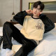 
Pajamas men's autumn and winter flannel thickened warm round neck cartoon students among teenagers loose men's home clothes WYEX3887 L (recommended 90-115 Jin [Jin equals 0.5 kg])