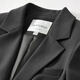 Shandubila 2025 Spring and Autumn Blazer Feminine Commuting One-Button Metal Label Fake Pocket Suit Dark Gray S