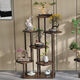 Soporte de flores para balcón de flores balcón nuevo estilo chino mesa de flores decoración interior sala de estar de múltiples capas ventanas suculenta bote de flores estante de pollo tridimensional estante de flores de madera de madera de siete capas