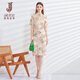 Classic Story (JANE STORY) 2024 new summer high-end daily cheongsam for women, young style, national style, new Chinese style floral dress, apricot pink and green flower S