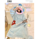 Duoxianju funny clown fish coral velvet pajamas best friend couple cartoon one-piece long nightgown home clothes thickened blue shark single nightgown #4839 M Recommended 75-120Jin [Jin equals 0.5 kg]