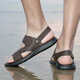
Camel dynamic sandals men's toe layer cowhide two-wear beach shoes men's outdoor fashion men's shoes summer new product trendy stream shoes men 698 brown 40 standard leather shoe size