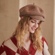 Woodpecker Warm Beret Japanese Versatile Color Wool Beret Literary Retro Newsboy Hat Women Black Adjustable