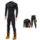 Ellen Burton thermal underwear men's winter autumn clothes and long pants set bottoming tights sports cold-proof plus velvet thin Barbie pants two-piece set black high elasticity warm M 115-130Jin Jin equals 0.5 kg