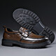 JOISNEAS men's shoes breathable new autumn breathable loafers British business formal leather shoes genuine leather men's casual beanie shoes brown brown (single shoes for all seasons) 42