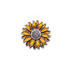 Kaflink Flower Blossom Rich Metal Brooch High-end Lapel Pin Button Collar Corner Button Suit Clothing Accessories Men's and Women's Brooch Badge XZ-K243 Sunflower Yellow 1 pc