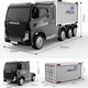 BeRica truck container extra large 8-wheel children's electric car remote control can sit on a child's baby four-wheel drive toy truck top with red + four-wheel drive soft leather seat + remote control + container
