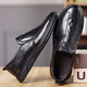 
DICK LANE Dick Renne brand beanie shoes for men 2025 new men's casual leather shoes for footwear and one footwear single shoes for men soft face soft sole men's shoes 825 brown 38