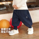 Qiqi Xiong one-piece alpaca boys' velvet thickened pants children's sports pants autumn and winter style baby boy's sweatpants