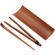 Pine Fengwuming Bamboo Tea Appreciation Tea Lotus Tea Clip Three-piece Set Tea Set Accessories Sauce Tea Pour Tea Pick Tea Leaf Spoon Kungfu Tea Ceremony Nanzhu-square-tea+tea pick+round shelf 180x60mm