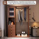 Pinka Kamel rotierender Dressing Spiegel Hanging Kleiderbügel integrierter bodengesteuertes Schlafzimmer Festholz Haushalt Multifunktionsablagerungsregale Lagerablage Rack Walnuss Farbe [120 cm breit] Aufbewahrungsobjektiv rotierende Schranktür zu Tür Installation