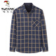 Woodpecker (TUCANO) Men's Warm Shirt Autumn and Winter Casual Shirts Middle-aged and Young Daddy's Clothing Plaid Plus Fleece Thickened Long Sleeve Top HB677 (Style) Plus Fleece XL Suitable for 120 Jin [Jin equals 0.5 kg]-139 Jin [Jin equals 0.5 kg]