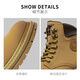 Maple Leaf (Leveland) Nouvelles chaussures pour hommes et femmes Même style pour les couples, les tendances de la mode, les bottes Martin simples et polyvalentes, les chaussures décontractées de hauteur et d'usure, jaune terreux [même style pour les hommes et les femmes] 38