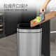 CCKO Trash Can Bathroom Toilet Living Room Bedroom Kitchen Office Stainless Steel Uncovered Large Square Trash Can 10L Square Trash Can [Sand Steel Color 9906]
