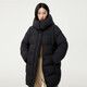 Tambor Down Jacket Women's Medium Long Removable Hood Loose Warm Versatile Jacket 530558V Black 165