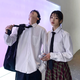 凡小如白衬衣男长袖配西装学生结婚配领带学院风情侣装商务正装毕业服 白色（衬衣+领带） XL 【建议110-120斤】