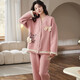 
Comfortable shirt for women, winter pure cotton long sleeves, autumn and winter warmth thin cotton air cotton mezzanine, women's warm home clothing MC15269 M (recommended 80-100 Jin [Jin equals 0.5 kg])