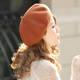 Charming Smile Wool Beret Hat Women Spring Autumn Winter Korean Style Japanese Retro Versatile Painter Hat Fashionable Bere Hat Warm Hat Caramel Color One Size (56-58cm)