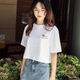 Ran Yilan wide navel short white cotton T-shirt for women short sleeves 2021 summer new short high waist top T-shirt 897# (short) S 60-85Jin [Jin equals 0.5 kg]