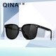 亓那（QINA）眼镜潮流方框墨镜男女防晒开车太阳镜QN5009A10