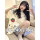 DYAASS大码200斤睡衣夏季少女士短袖短裤夏款甜美可爱胖mm家居服加大号 672紫熊 4XL码175-210斤加肥大码