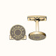 Hermes (Hermes) Herren-LICOL 2 Manschettenlinks Lackierte Metallmanschettenlinks goldplattierte Metallmanschetten schwarz