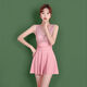 XMXT swimsuit ladies 2023 new one-piece dress style fashion conservative Korean style slimming and hiding sexy hot spring swimsuit 13603 blue 2XL (recommended 128-150Jin [Jin equals 0.5 kg])