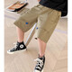 Zuoxi boys' labor shorts summer 2025 new casual children's five-point pants summer mid-trousers khaki 140