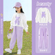 Yoyo One (Yoyo One) Girls Anzugsanzug Frühlingsanzug Neue Kinder modische Sweatshirt Girls Casual Children's Clothing Sport Frühling und Herbst 10 Jahre alt 4882 Weiß + 16187 Lila [plus Samtanzug] 150 cm