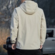 Jeanswest Spring and Autumn Charge Jacket Men's New Men's Loose Hooded Removable Jacket Men's Windproof Work Top 6628 Light Gray 4XL Size (166-175Jin[Jin Equal to 0.5kg])
